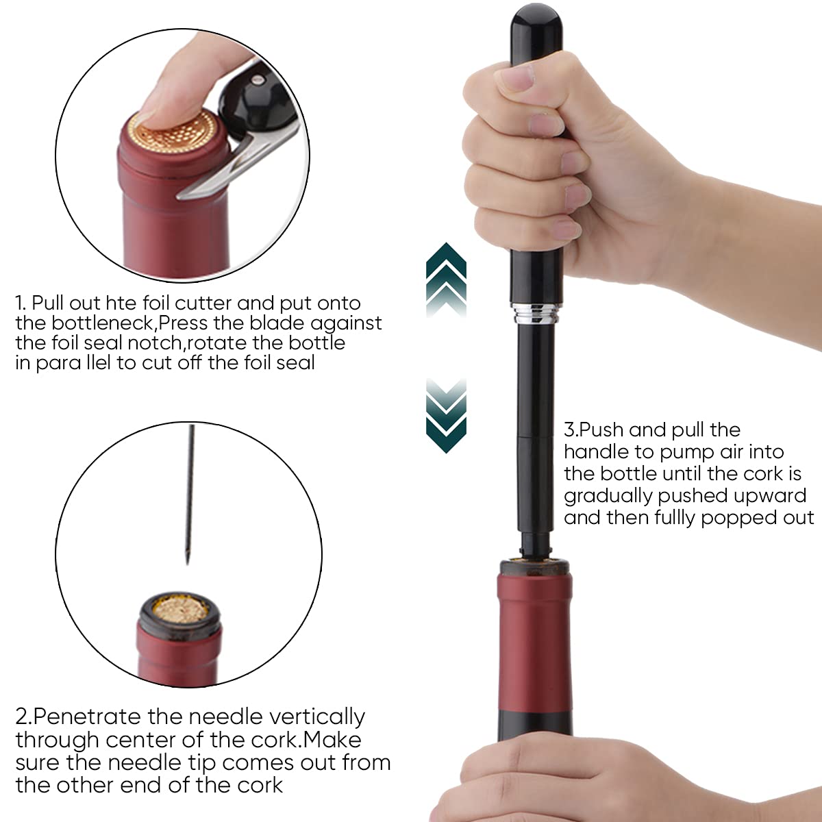 💥Last Day Buy 1 get 1 free一49% off💕 JEREMYTIS™🍷Air-Pressure Wine Opener🍾