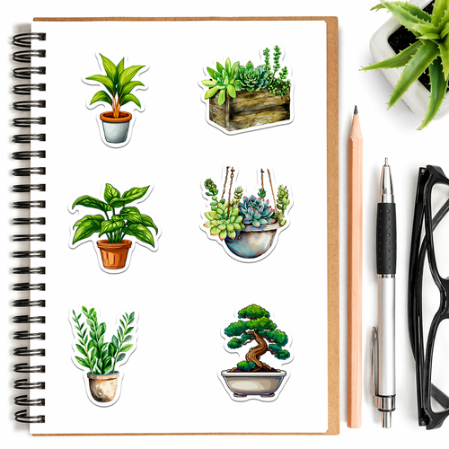 Mini Green Market Decoration Sticker Box