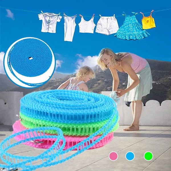 🔥LAST DAY BUY 1 GET 1🔥Non-slip, Wind-Resistant Clothesline with Hooks👕
