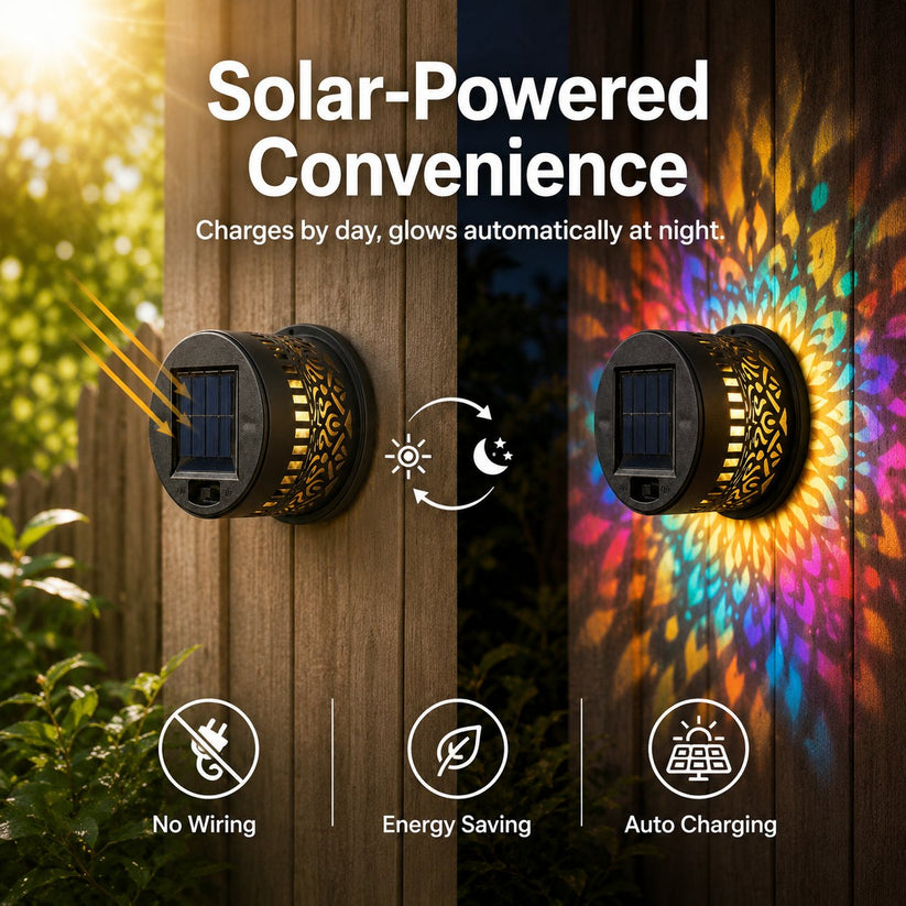 🔥Last Day Buy 1 Get 1🔥 Waterproof Outdoor Solar Mandala Wall Light - Ambient Lighting  🌌
