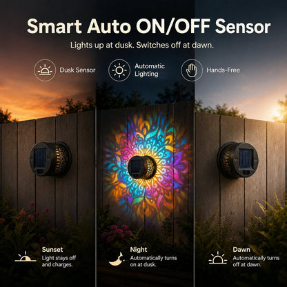 🔥Last Day Buy 1 Get 1🔥 Waterproof Outdoor Solar Mandala Wall Light - Ambient Lighting  🌌