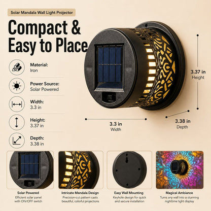 🔥Last Day Buy 1 Get 1🔥 Waterproof Outdoor Solar Mandala Wall Light - Ambient Lighting  🌌