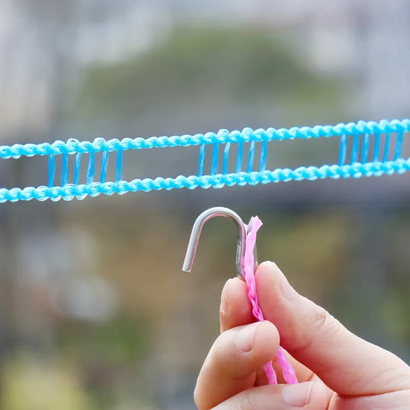 🔥LAST DAY BUY 1 GET 1🔥Non-slip, Wind-Resistant Clothesline with Hooks👕