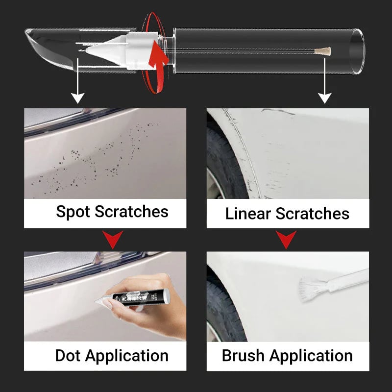 Car scratch repair pen application steps