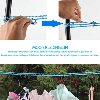 🔥LAST DAY BUY 1 GET 1🔥Non-slip, Wind-Resistant Clothesline with Hooks👕