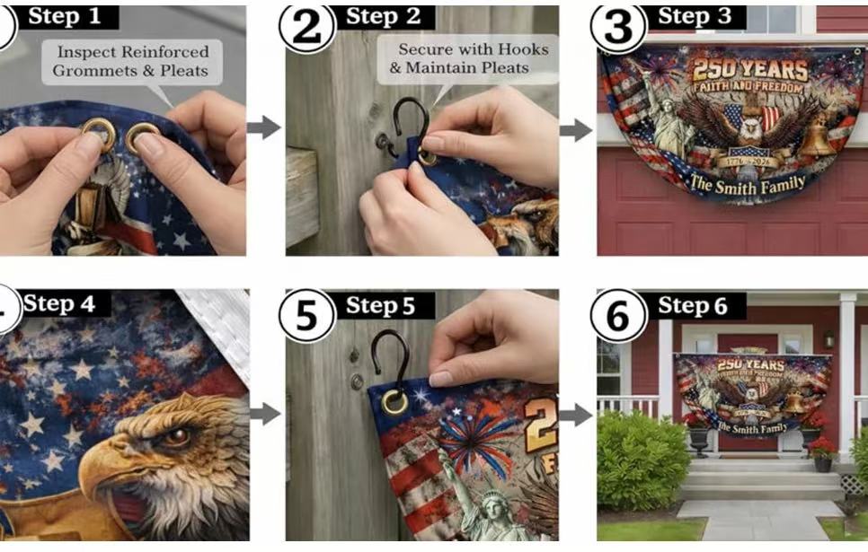 How to hang USA 250th anniversary flag