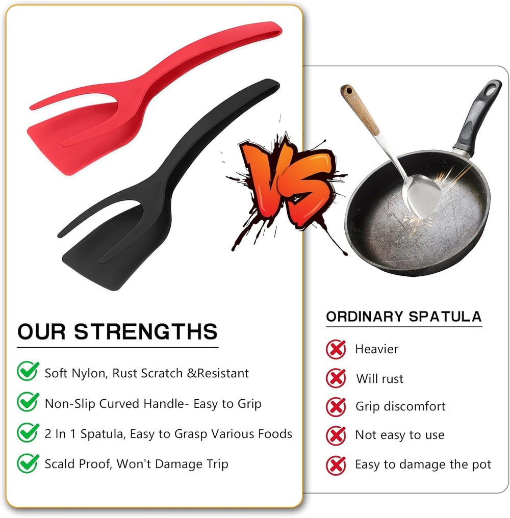 2-in-1 tongs used for breakfast and dinner foods