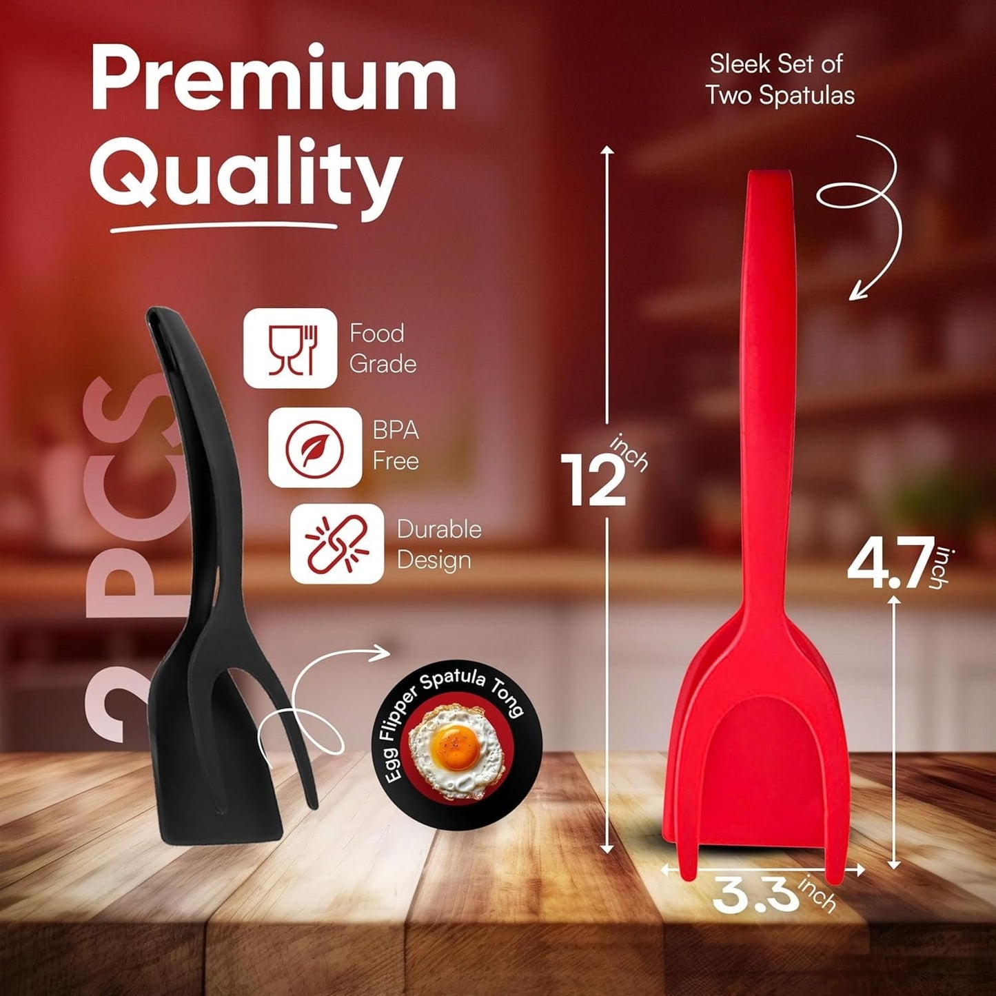 🔥LAST DAY -BUY 1 GET 1 FREE-$12.5 EACH🎁2 In 1 Grip Flip Tongs