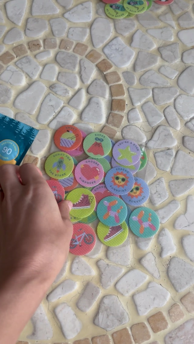 Mosquito repellent stickers spread out with colorful designs