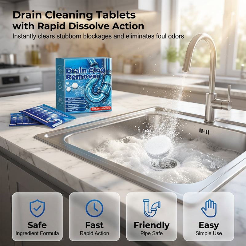 🔥 Last Day Buy 1 get 1 free🔥Fast-Dissolving Drain Clog Remover Tablets🫧