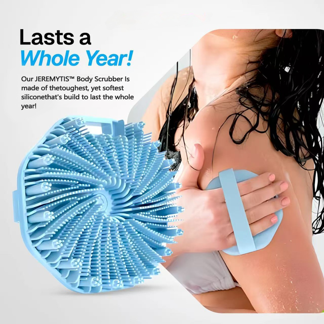 JEREMYTIS silicone body scrubber made to last through daily showers